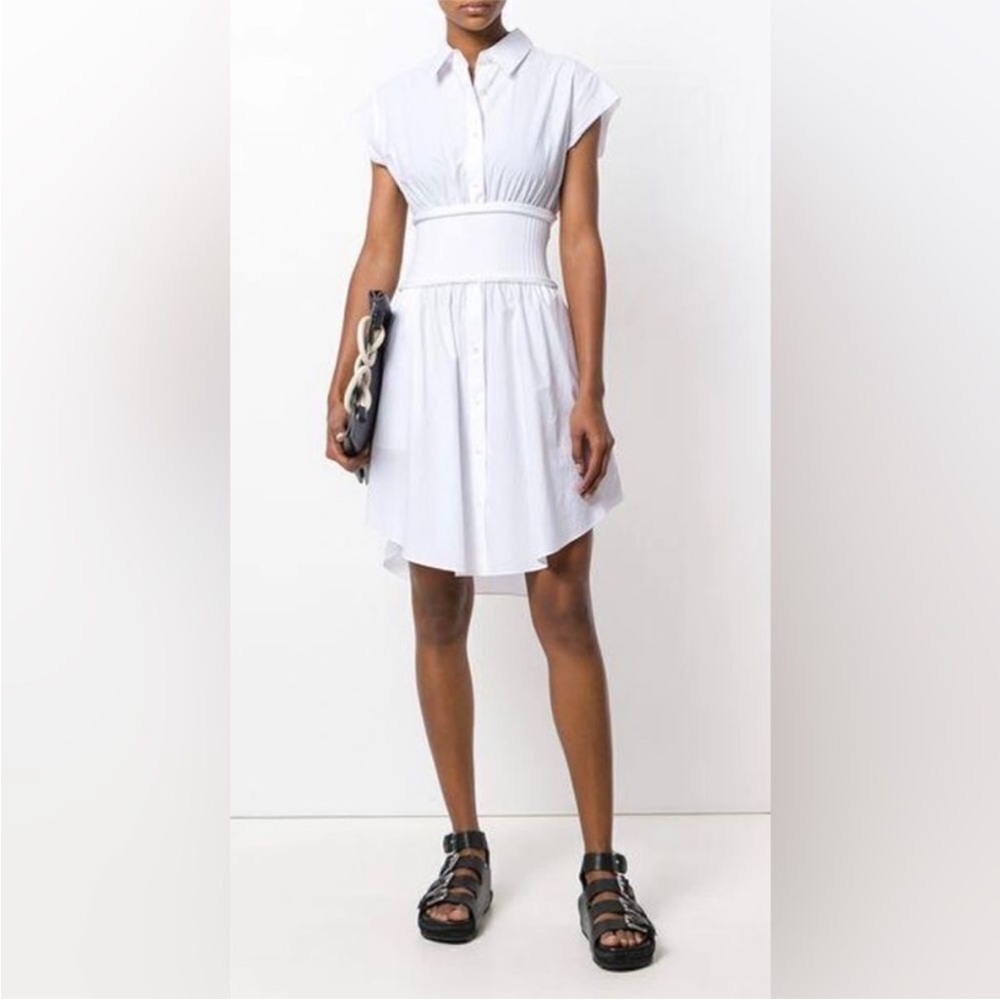 T Alexander Wang size 8 White cotton poplin shirt dress